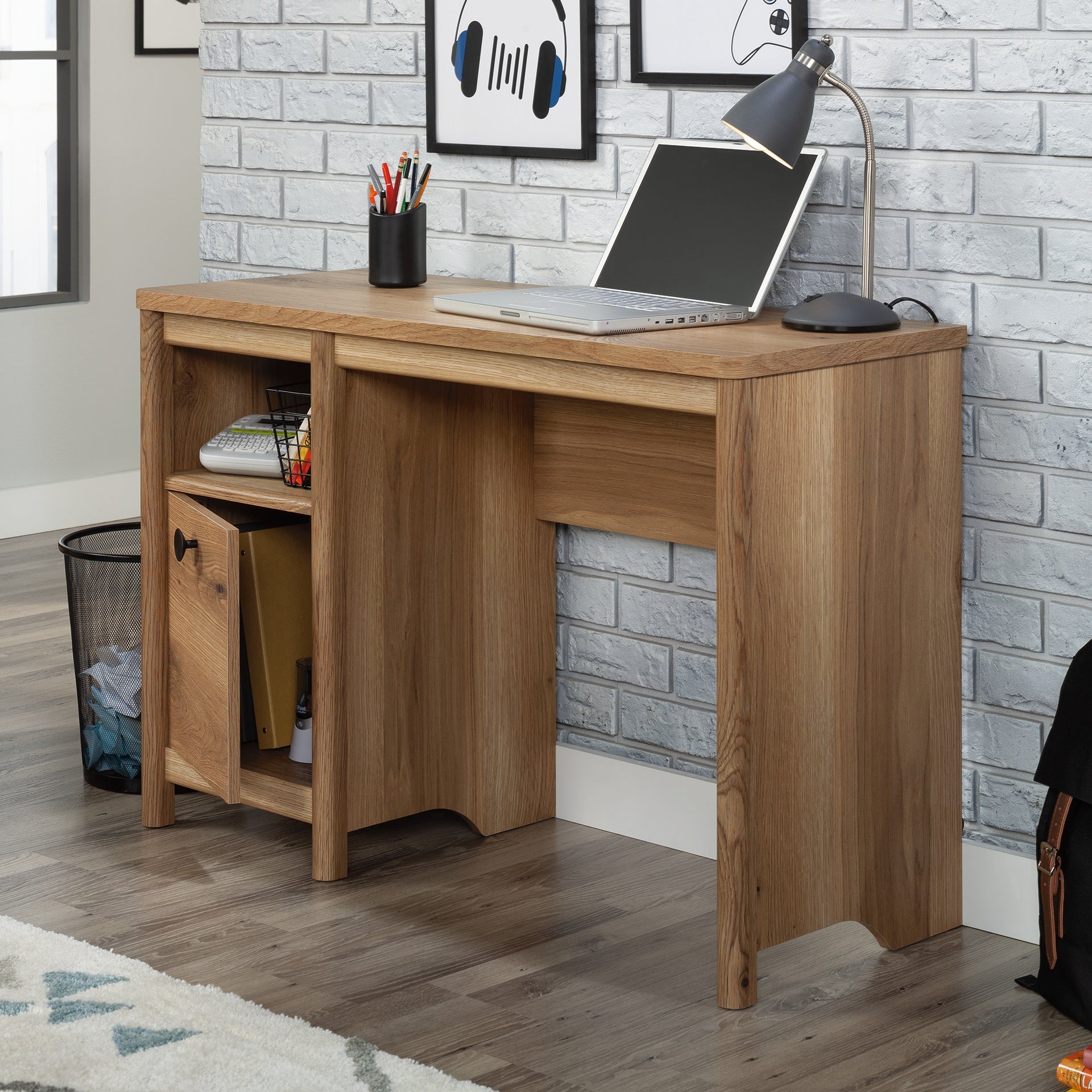 Vintage Desk with Minimalist Design, Brown finish