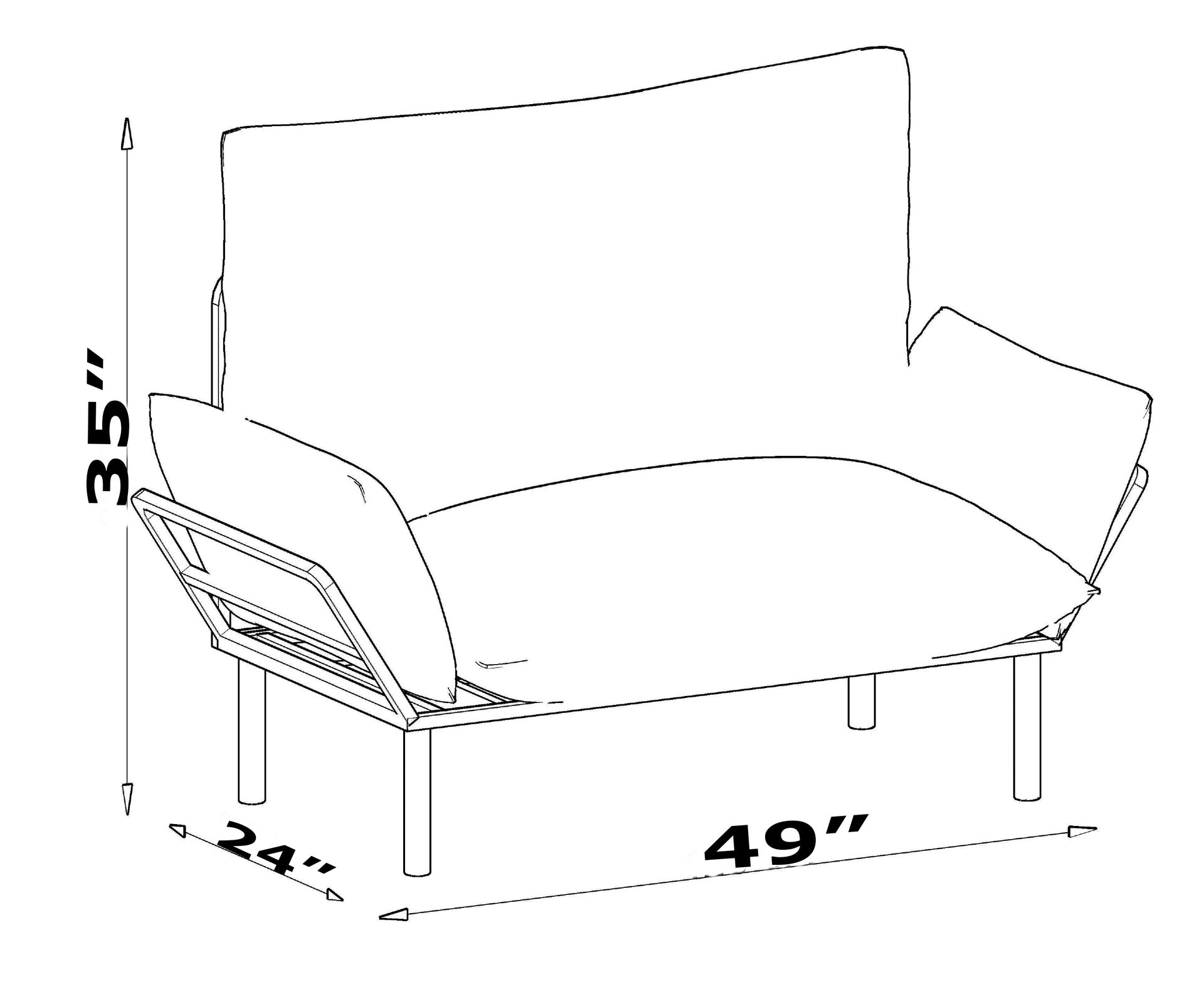 Ada Love seat, Grey