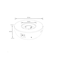 36" Propane Gas Fire Pit Table 2-Pieces, 50000 BTU Round Steel Fire Pit  with Tank Holder for Outside Patio Deck Garden Backyard- Grey