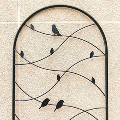 2 Pack Metal Garden Trellis 71" x 19.7" Rustproof Trellis for Climbing Plants Outdoor Flower Support Bird Deco Black