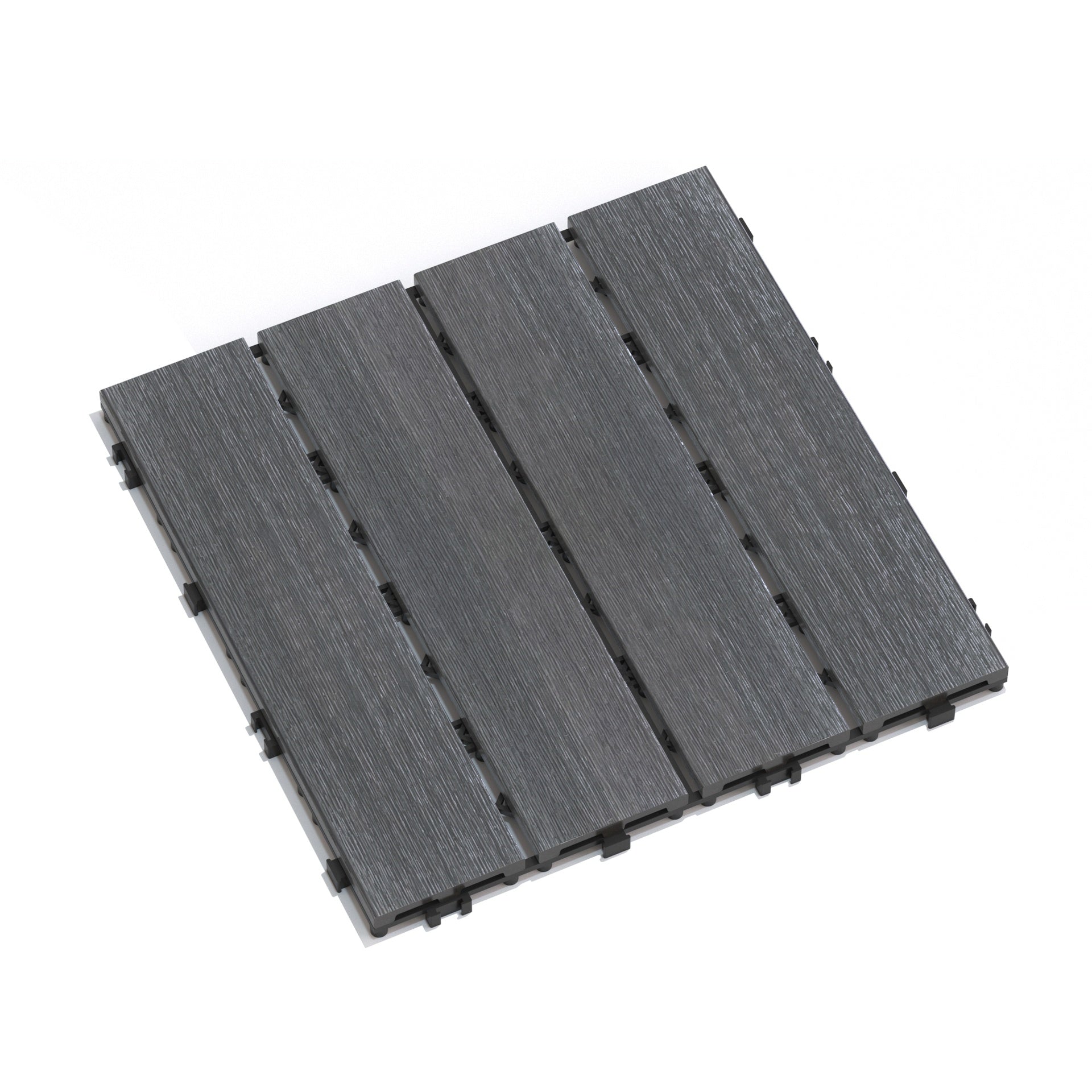 Patio Floor Tiles Pack of 22  WPC Wood-Plastic Composite Patio Deck Tiles DIY Interlocking Decking Tiles, Quick Deck Floor Tile, Court Tile, Water Resistant Indoor Outdoor -11.8" ASH