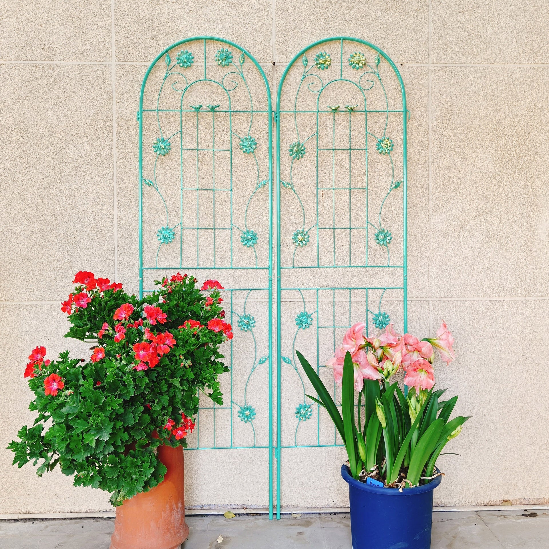 4 Pack Metal Garden Trellis 71" x 19.7" Rustproof Trellis for Climbing Plants Outdoor Flower Support Green