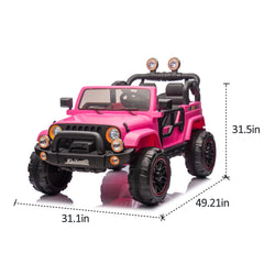 24V Kids Ride On Electric Car W/Parents Control,Seat width 20in,2WD,Rear suspension,Trunk storage,Portable pull rod,Light&Searchlight,Bluetooth,USB,Provide a speed of 2.5-4MPH for Kids Aged 3-8.