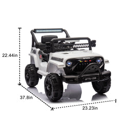 12V Kids Ride On Electric Truck Car W/Parents Control,2WD,Four-wheel suspension,Early education function,Adjustable volume,USB,MP3,Bluetooth,Microphone jack,Power display,LED lights For kids aged 1-4.