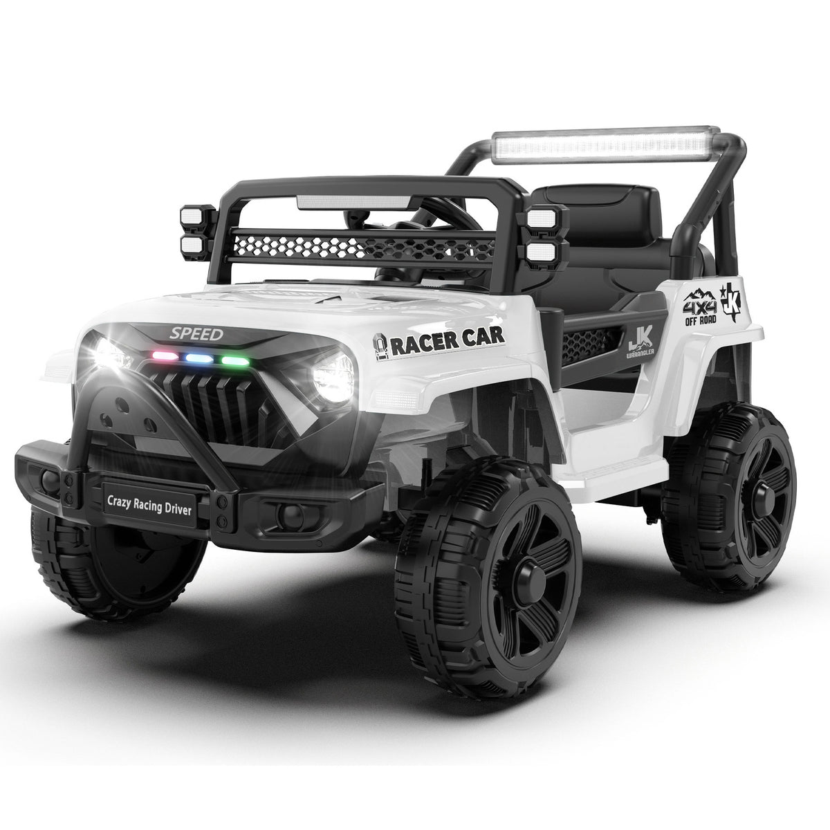 12V Kids Ride On Electric Truck Car W/Parents Control,2WD,Four-wheel suspension,Early education function,Adjustable volume,USB,MP3,Bluetooth,Microphone jack,Power display,LED lights For kids aged 1-4.