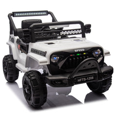 12V Kids Ride On Electric Truck Car W/Parents Control,2WD,Four-wheel suspension,Early education function,Adjustable volume,USB,MP3,Bluetooth,Microphone jack,Power display,LED lights For kids aged 1-4.