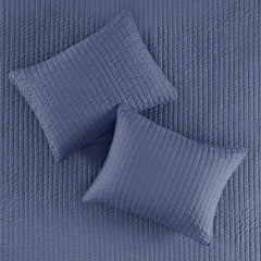 3 Piece Quilt Set Navy King/Cal King