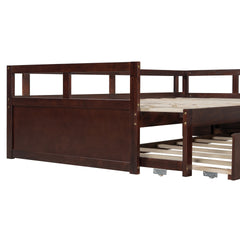 Extending Daybed with Trundle, Wooden Daybed with Trundle, Espresso