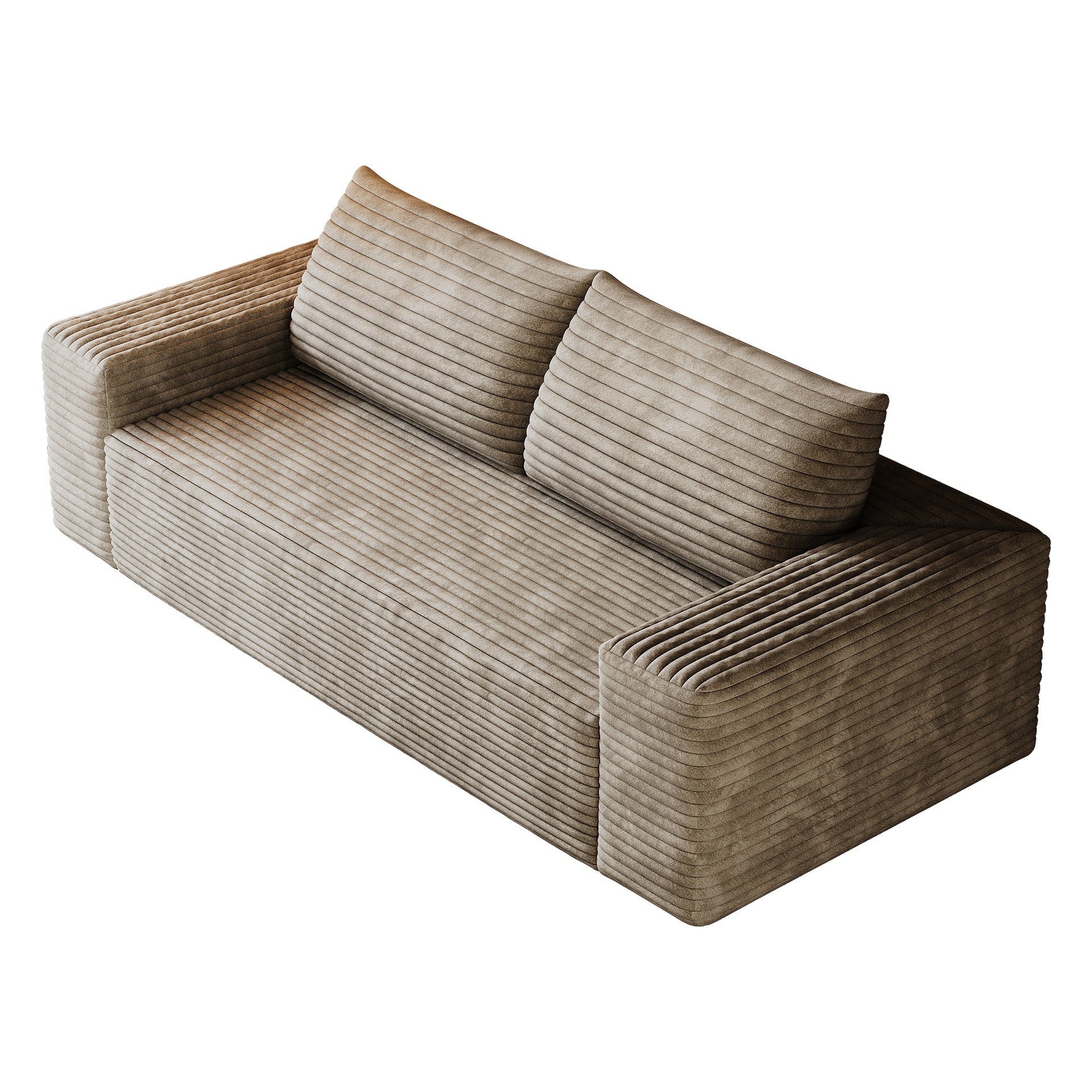 71" 3Setaser Sofa,Corduroy Fabric,Deep Seat Couches,Comfy Loveseat Sofa,No Assembly,1pcs for Living room, Bedroom,Conference room ,Apartment,Camel