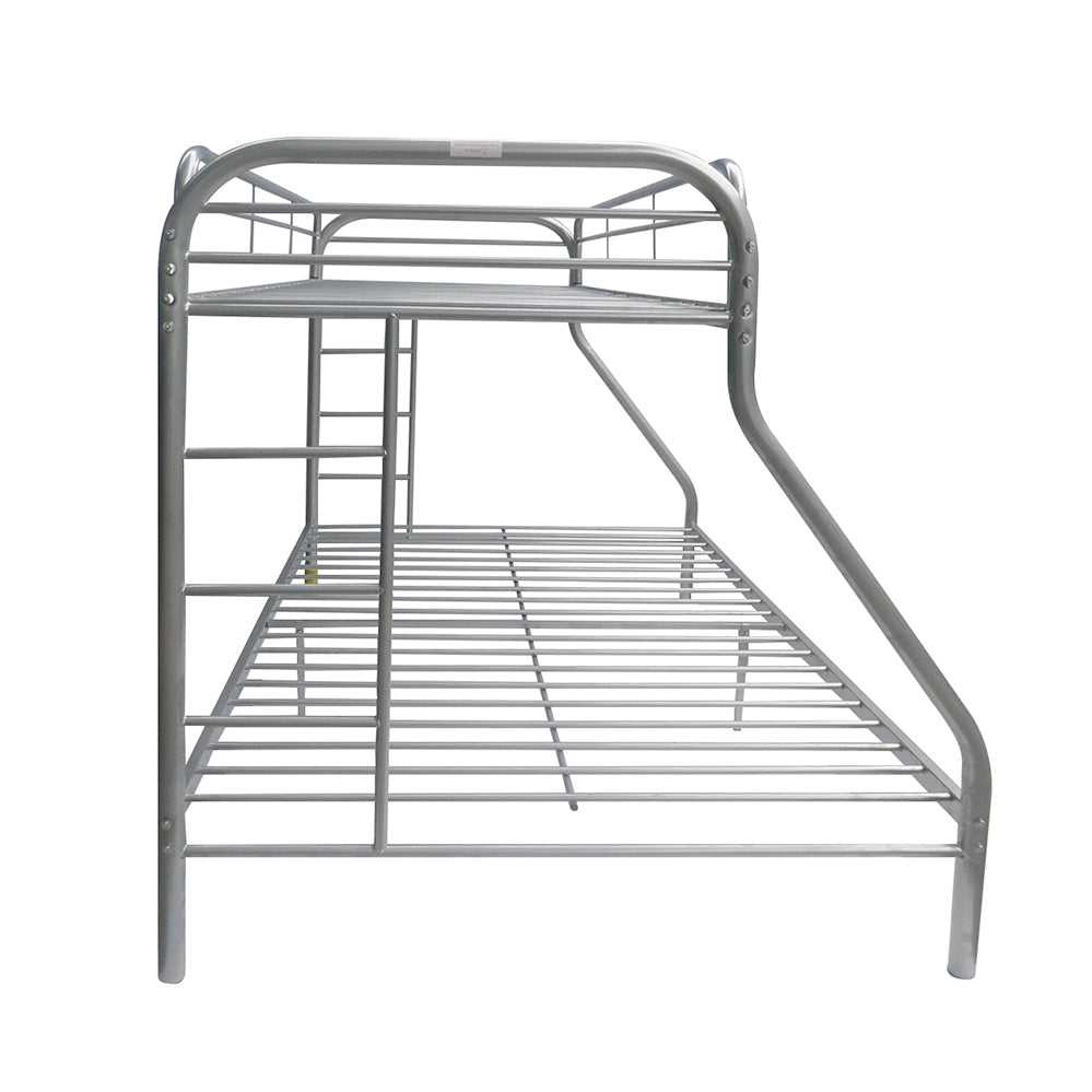 Tritan Silver Finish Twin/Full Bunk Bed
