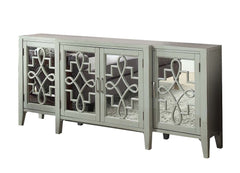 Kacia Antique Gray Finish Console Cabinet