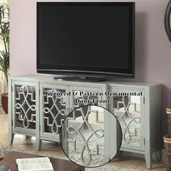 Kacia Antique Gray Finish Console Cabinet
