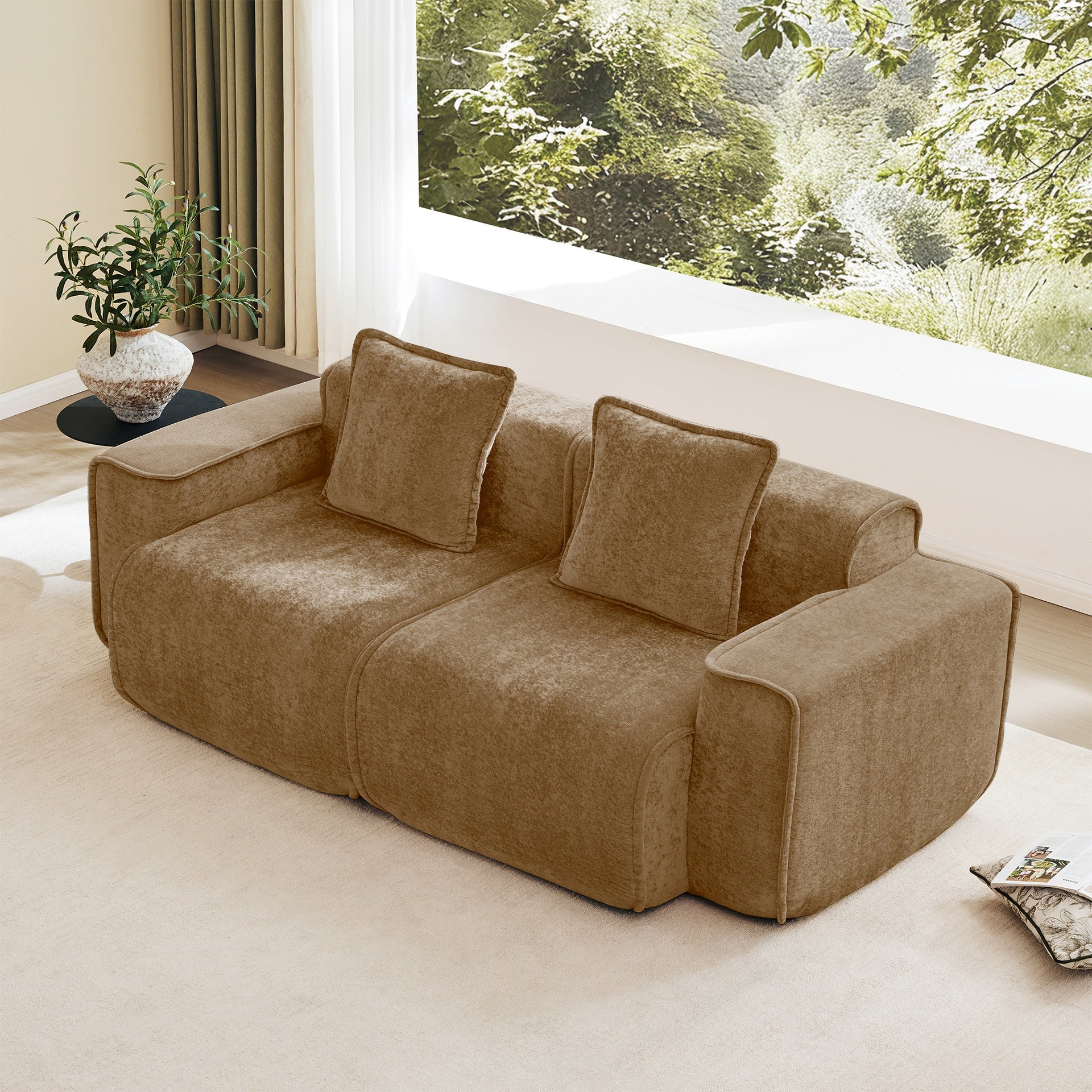 Harrison LSF&RSF Sofa Velvet- Brown