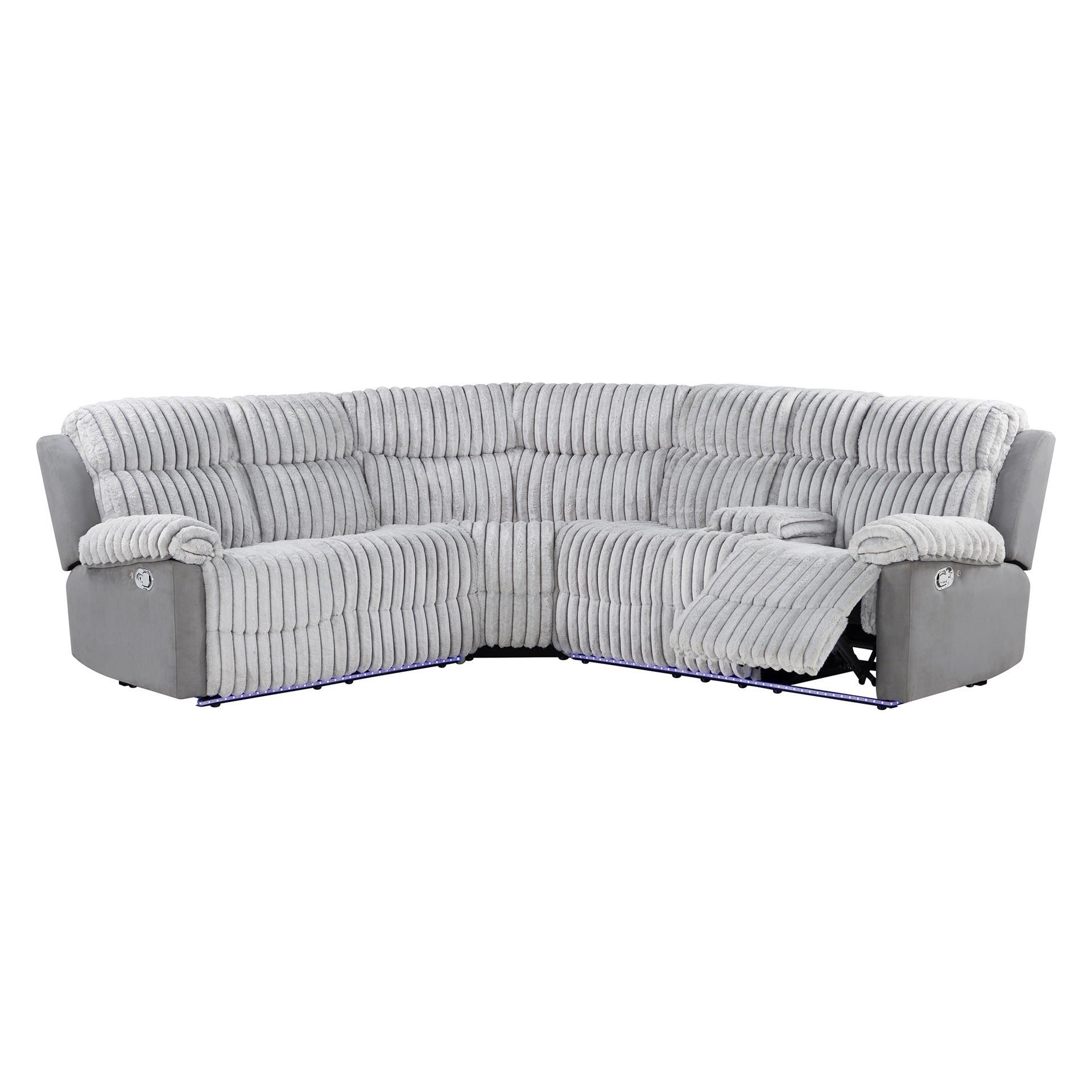 Bruni Grey Sectional with LED