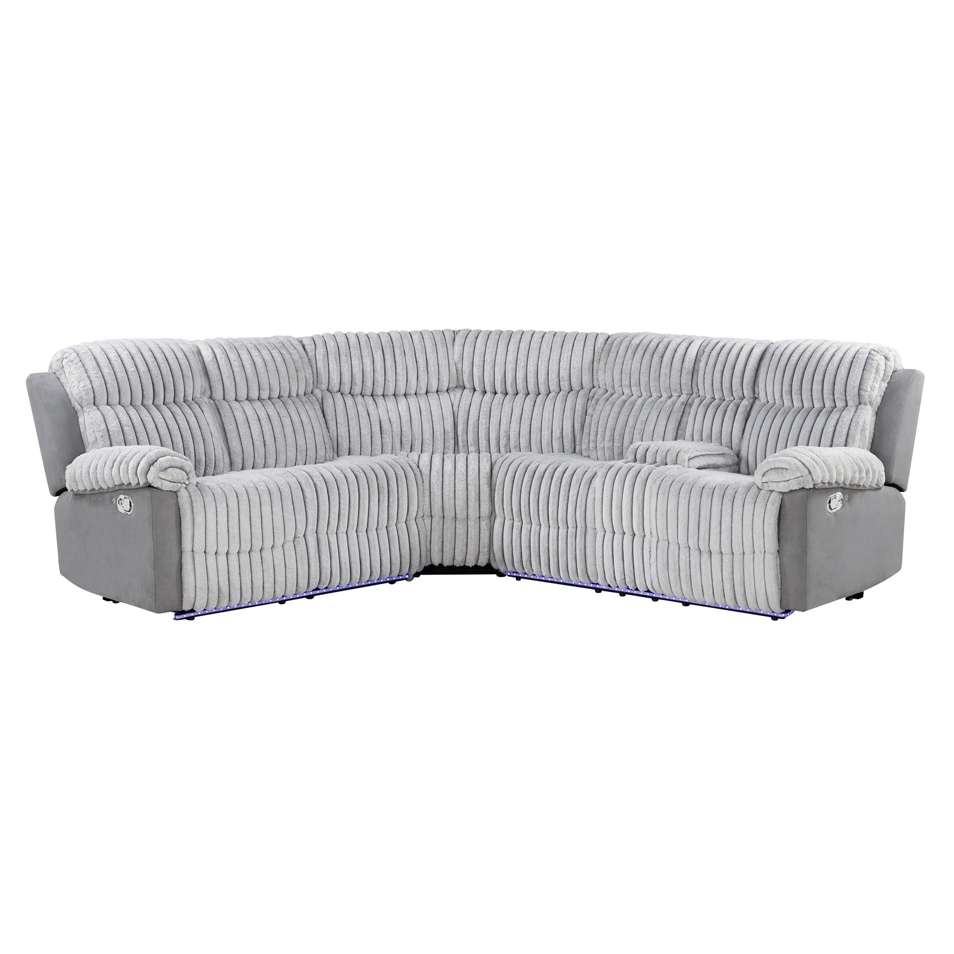 Bruni Grey Sectional with LED