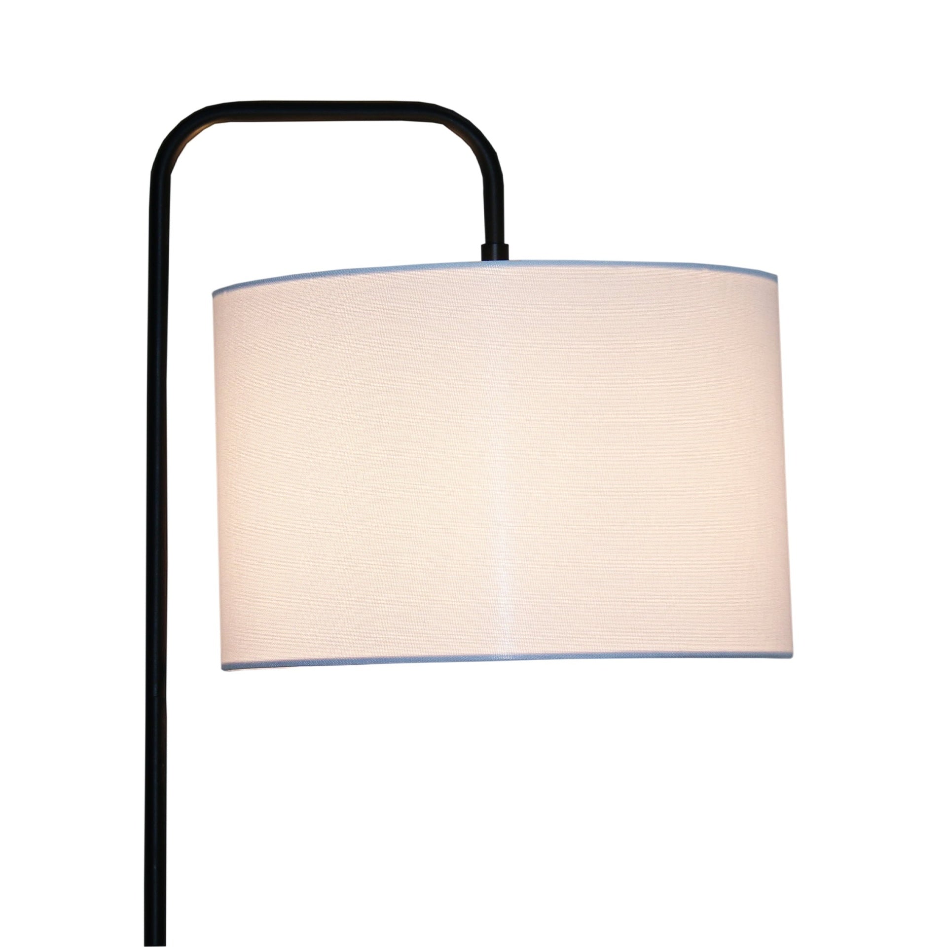 Arc Floor Lamp with Cylinder Shade, Curved Standing Light for Living Room, Bedroom Reading Corner & Office Illumination, Lior Floor Lamp Wooden Pole 110V