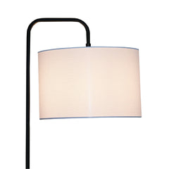 Arc Floor Lamp with Cylinder Shade, Curved Standing Light for Living Room, Bedroom Reading Corner & Office Illumination, Lior Floor Lamp Wooden Pole 110V