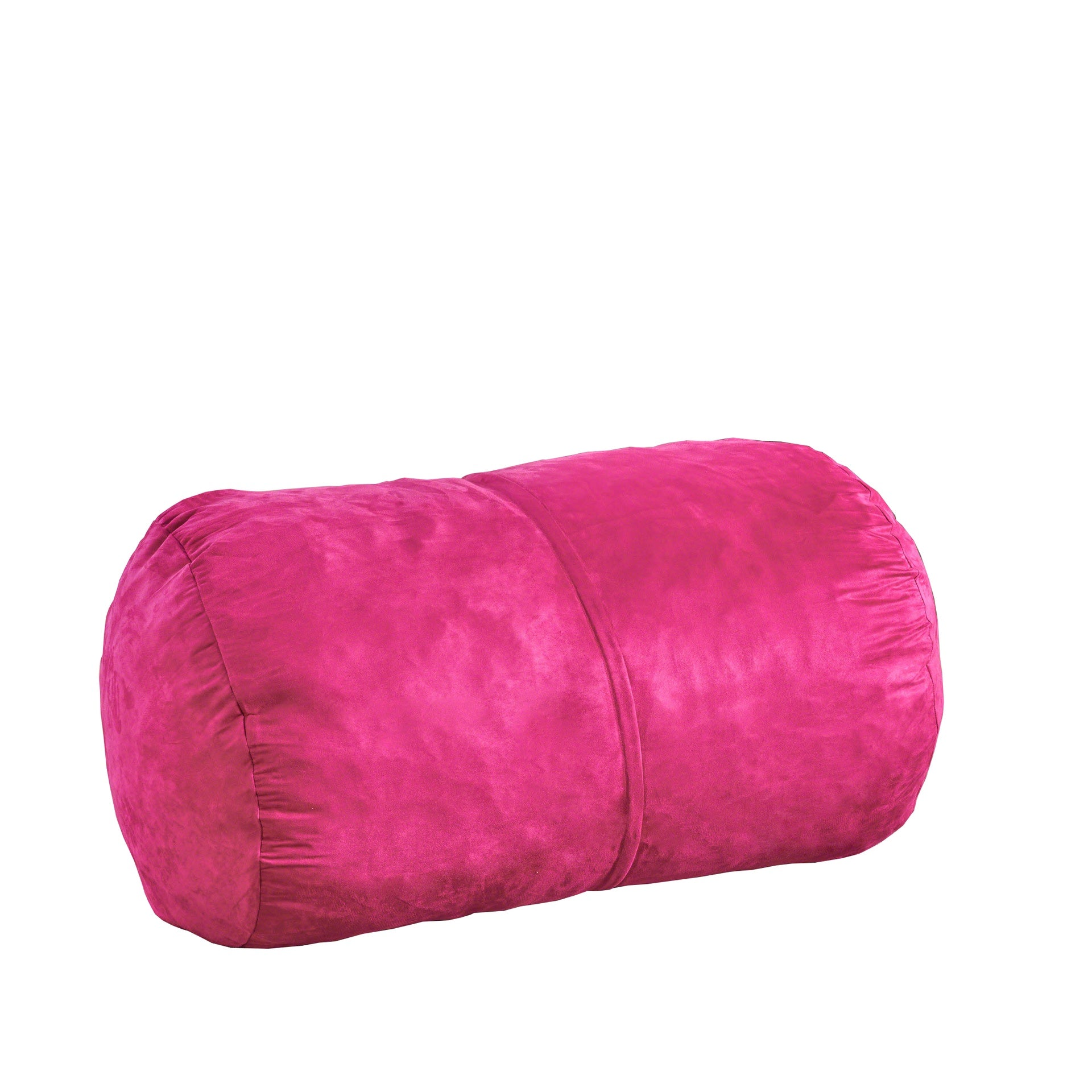 Michael 4 Foot Cylindrical Suede Bean Bag, Fuchsia
