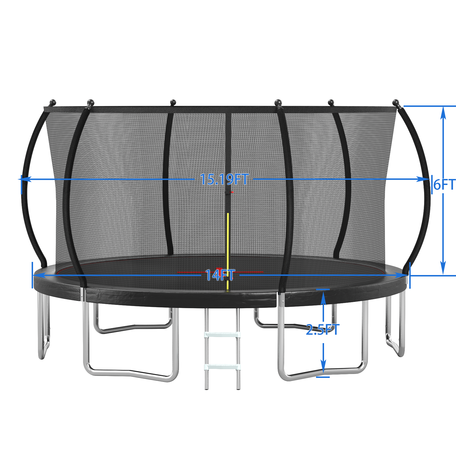 YC 14FT trampoline Pumpkin- Standard- Black