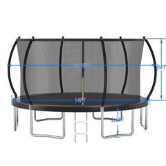 YC 14FT trampoline Pumpkin- Standard- Black