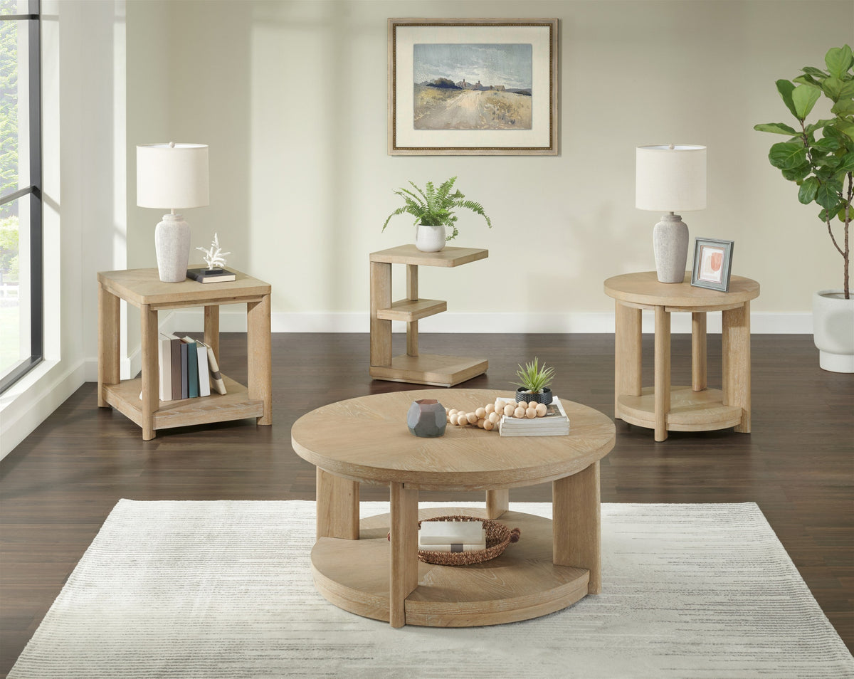 Tan Chairside Table