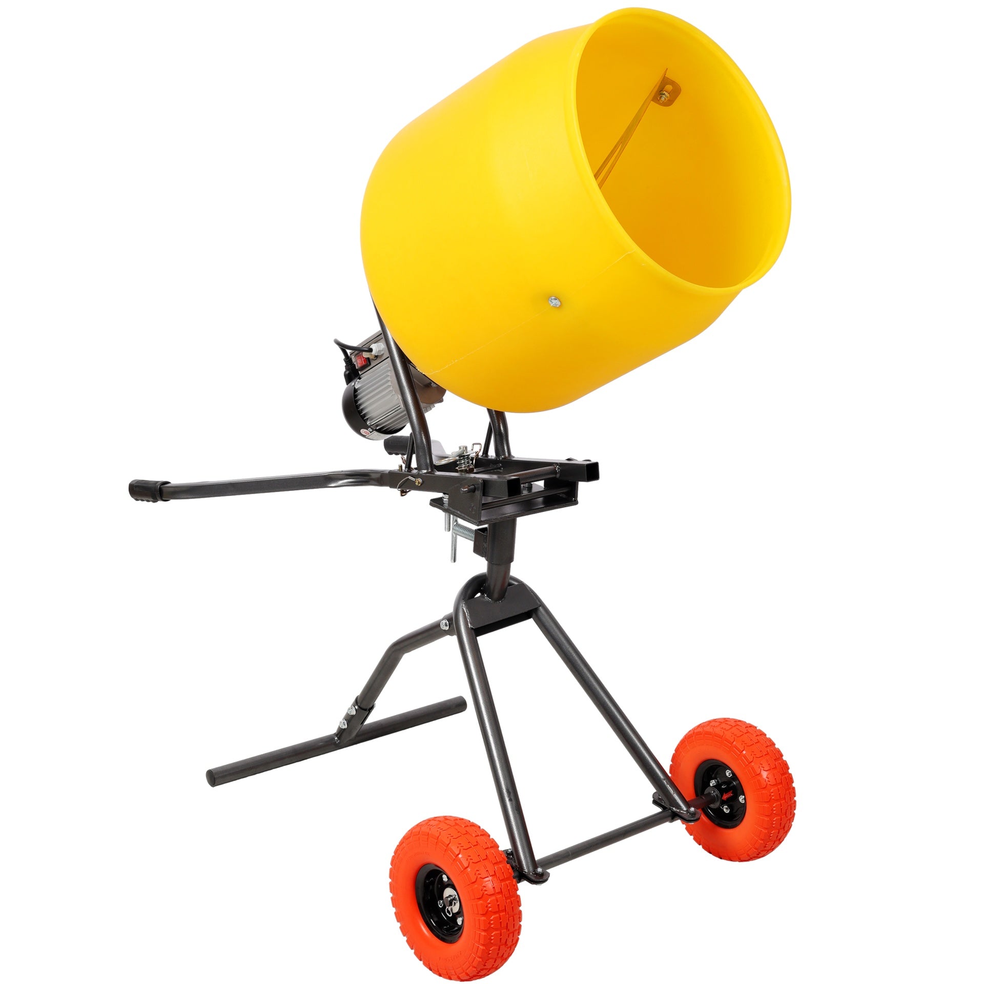 3.5 CUFT/100L Portable Electric Poly Drum Concrete Mixer, Heavy Duty Power Cement Mixing Machine for Mortar, Stucco and Fodder, 110V/60HZ  CSA certificated