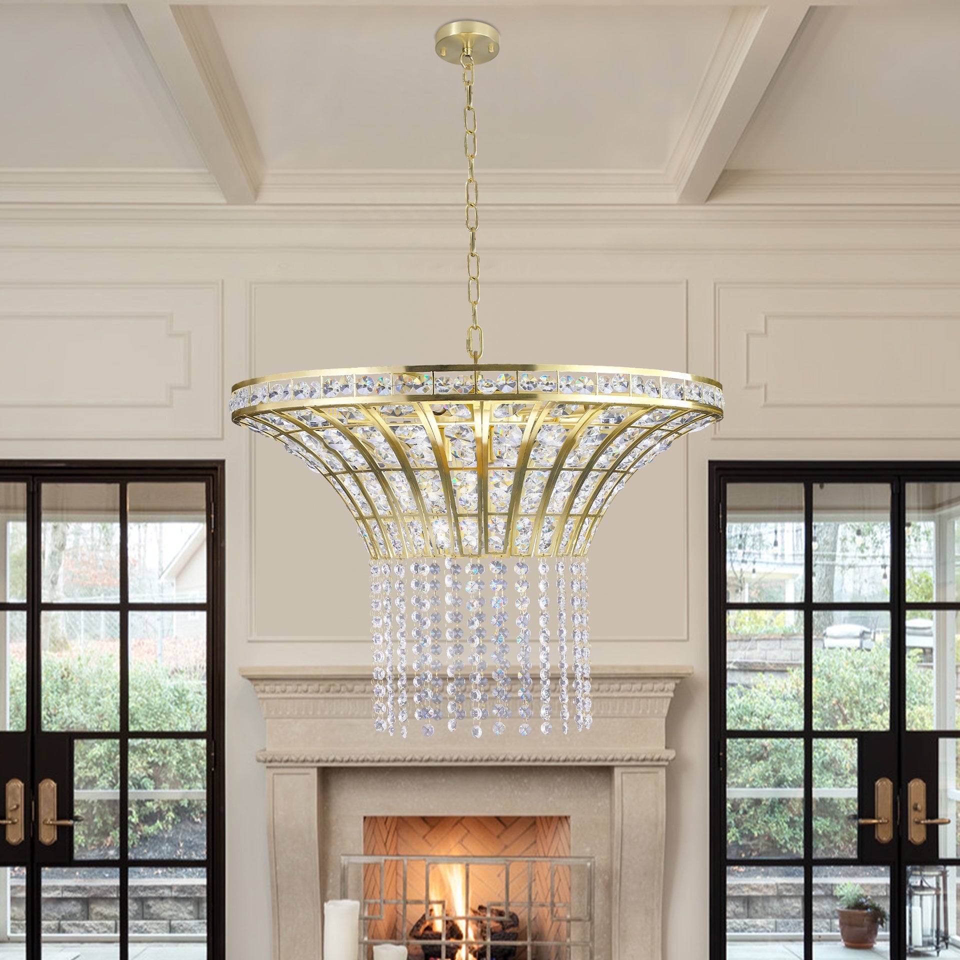 8-Light 23.6" Wide Crystal Waterfall Chandelier (Bulb Not Included)