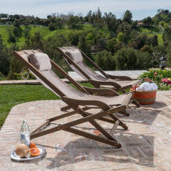 NIKKI BEACH SLING CHAIR - GREY(set of 2)