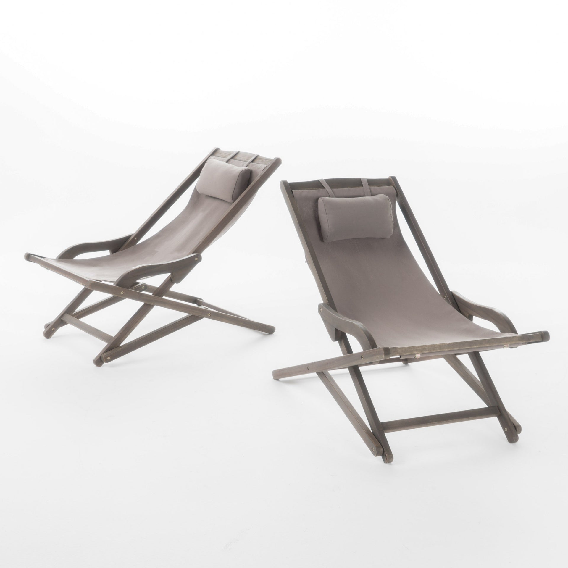 NIKKI BEACH SLING CHAIR - GREY(set of 2)
