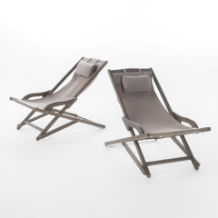 NIKKI BEACH SLING CHAIR - GREY(set of 2)