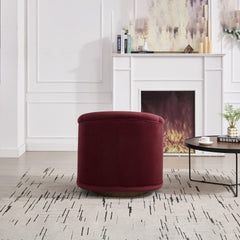 Swivel Accent Chair, 360-degree Swivel Barrel Chair with Velvet Fabric Upholstery, Comfy Pumpkin-Shaped Swivel Chair for Living Room, Bedroom, or Office
