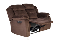 Manual Loveseat 1pc Pillow Arms Plush Backrest Horizontal Tufting USB Port Chocolate Finish Primary Living Room Furniture