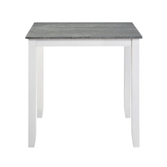 5-Piece Pack Counter Height Set Weathered Gray and White Table and Fabric Upholstered 4 Chairs Casual Dining Furniture
