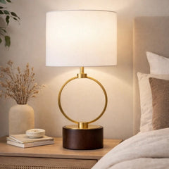 Bedroom Table Lamp Nordic Home Creative Romantic Warm Metal Study Room Desk Bedside Lamp, Grid Metal Circular Table Lamp 110V