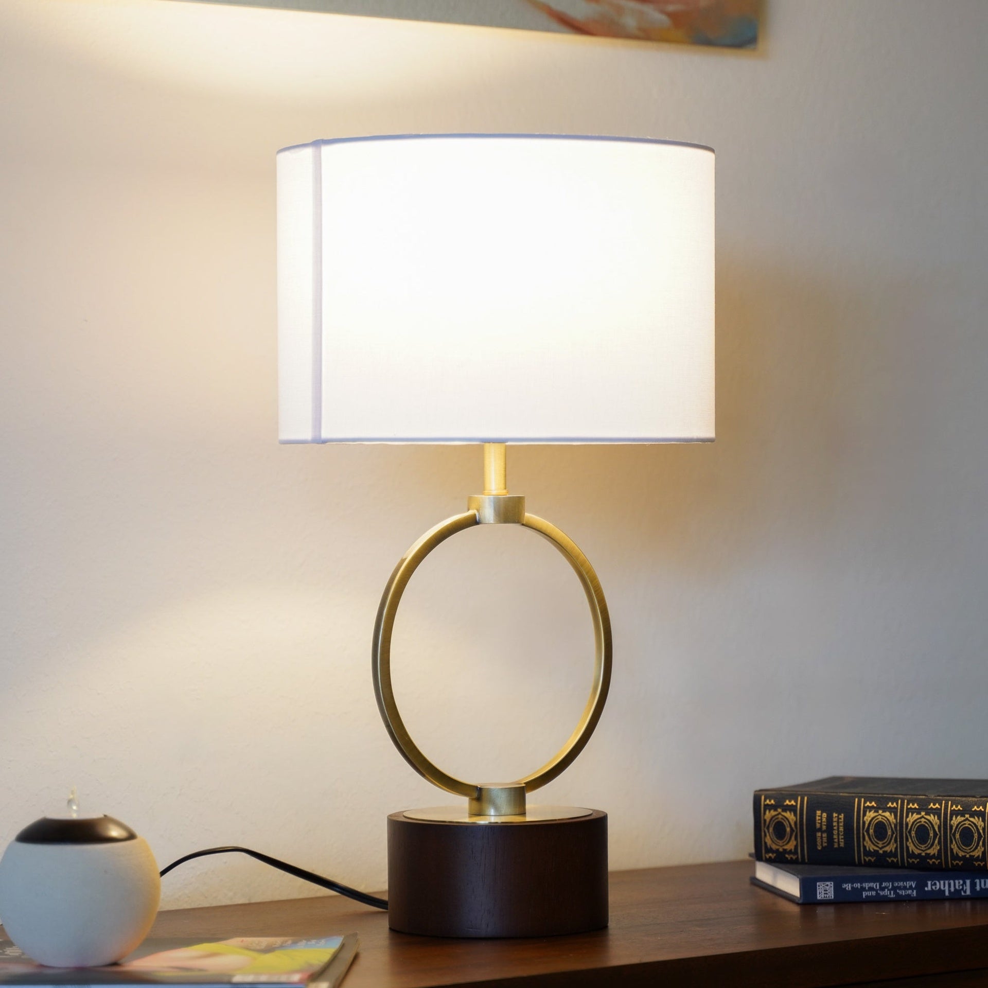 Bedroom Table Lamp Nordic Home Creative Romantic Warm Metal Study Room Desk Bedside Lamp, Grid Metal Circular Table Lamp 110V