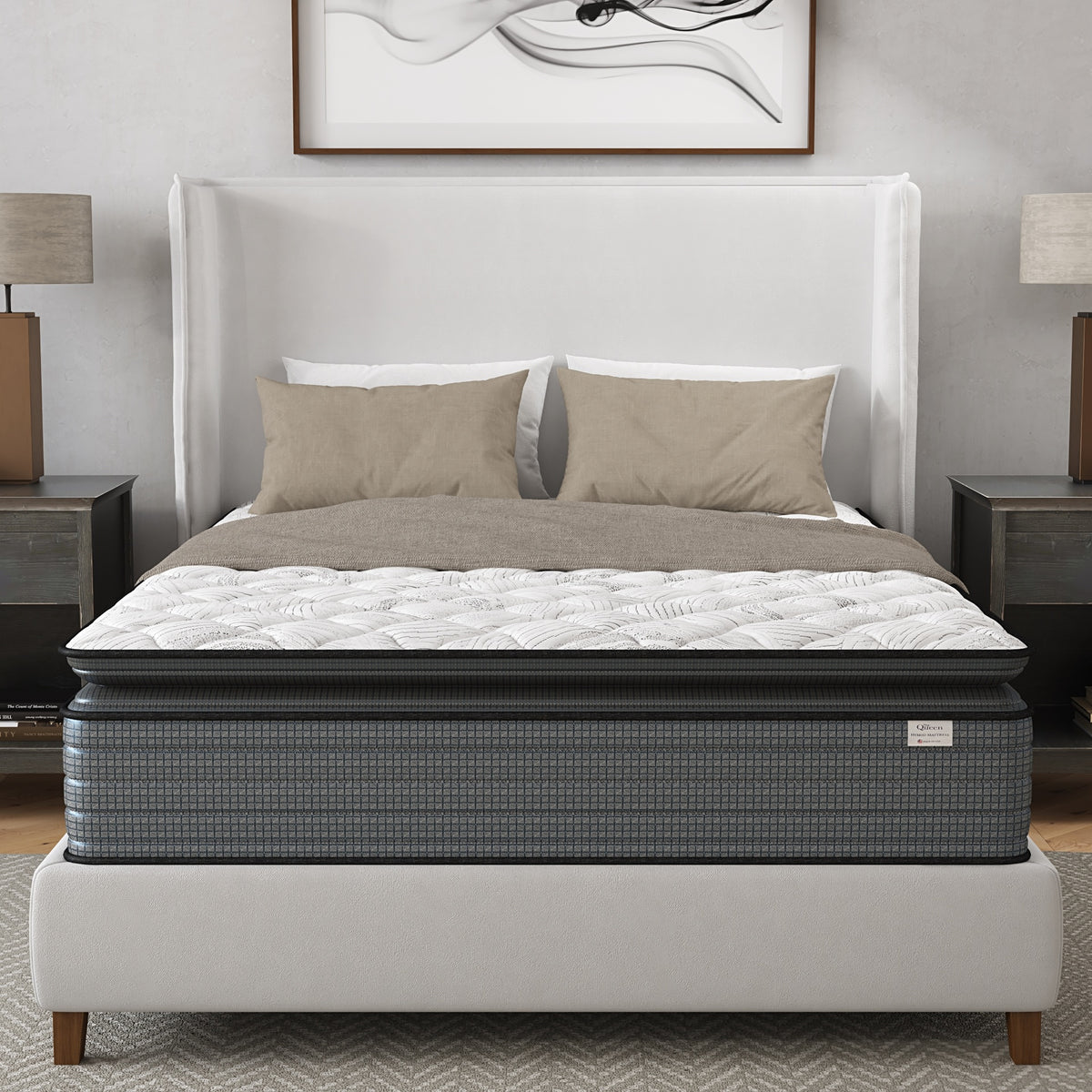 NapQueen Isabella 14 Inch Full Hybrid Pillow Top Mattress, CertiPUR-US Certified, Made in USA