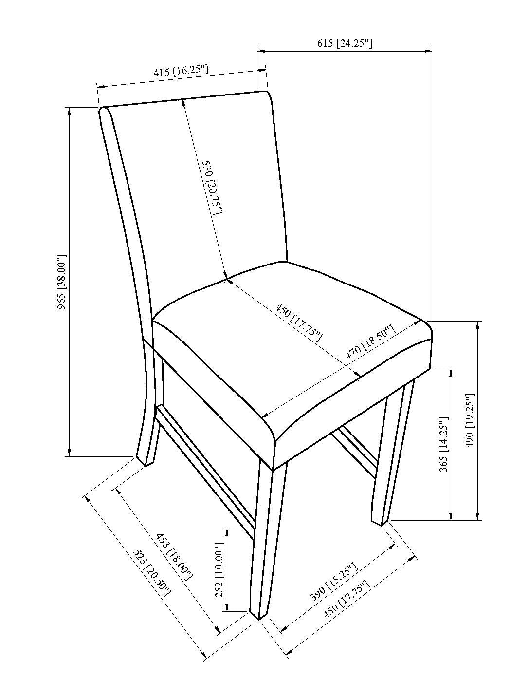 2pc Light Gray Upholstered Chairs Soft Neutral Tone Dark Finish Legs Wooden Dining Room Furniture