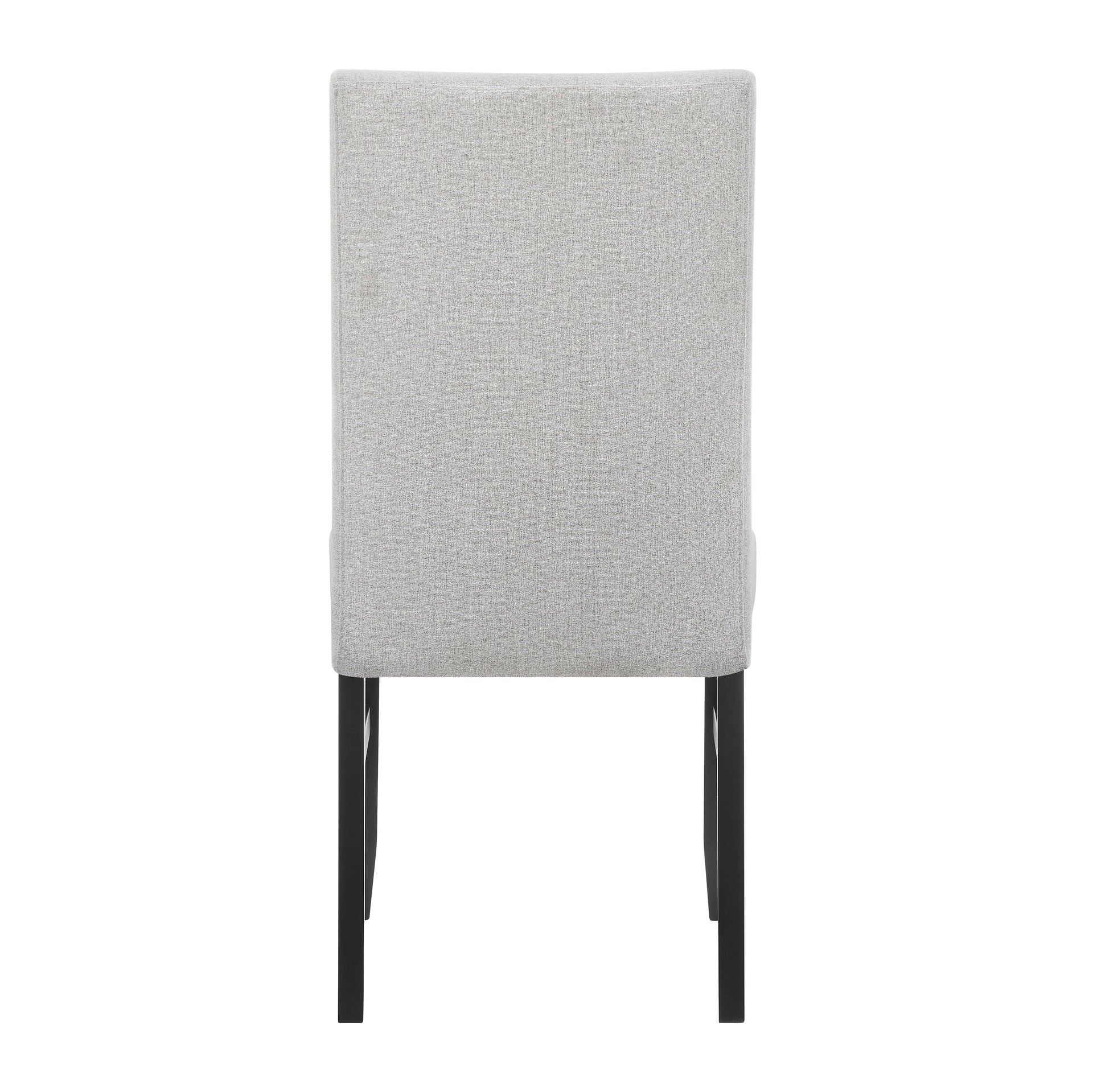 2pc Light Gray Upholstered Chairs Soft Neutral Tone Dark Finish Legs Wooden Dining Room Furniture