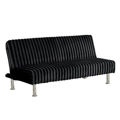 Contemporary Style Metal Base Legs Convert Into Bed With Extra Support Metal Legs Black Finish