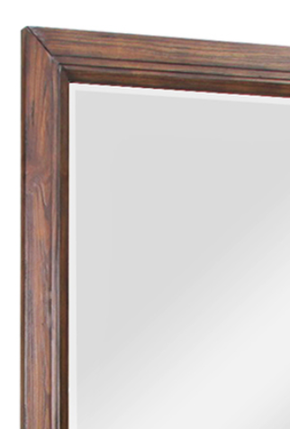 Landscape Mirror, No Assembly Required, Rustic Buckeye Finish