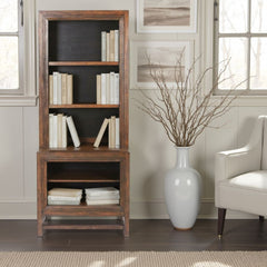 Bookcase Pier, No Assembly Required, Two-Tone Finish