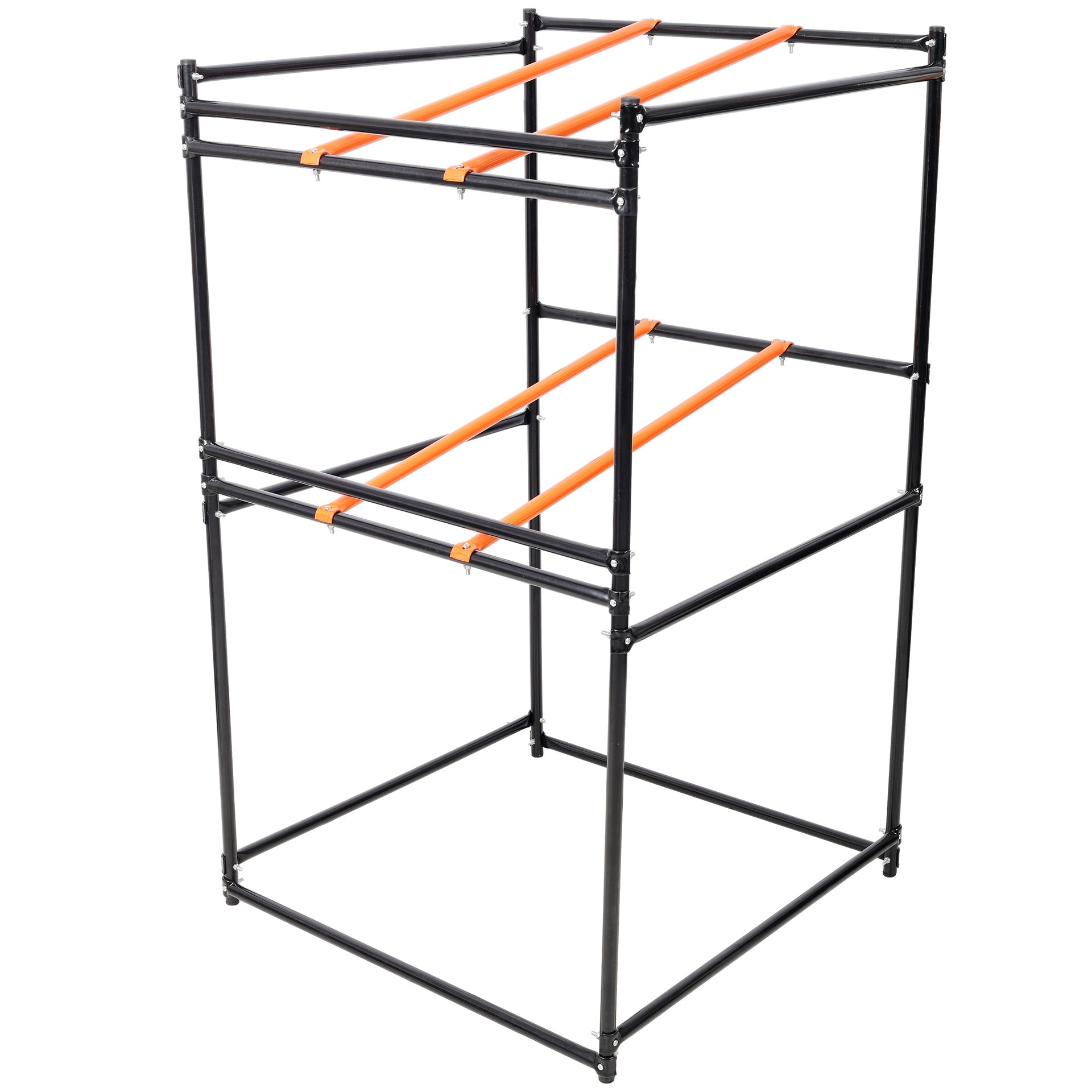 Lawn Mower Display and Storage Rack 3PCS Lawn Mowers Storage 330LB Load Capacity Black&Orange Color