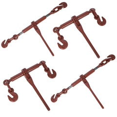 Heavy duty 3/8" – 1/2" Ratchet Binders, 9200lbs Working Load breaking, G70 Hooks Adjustable Length, 4-Pack, Red