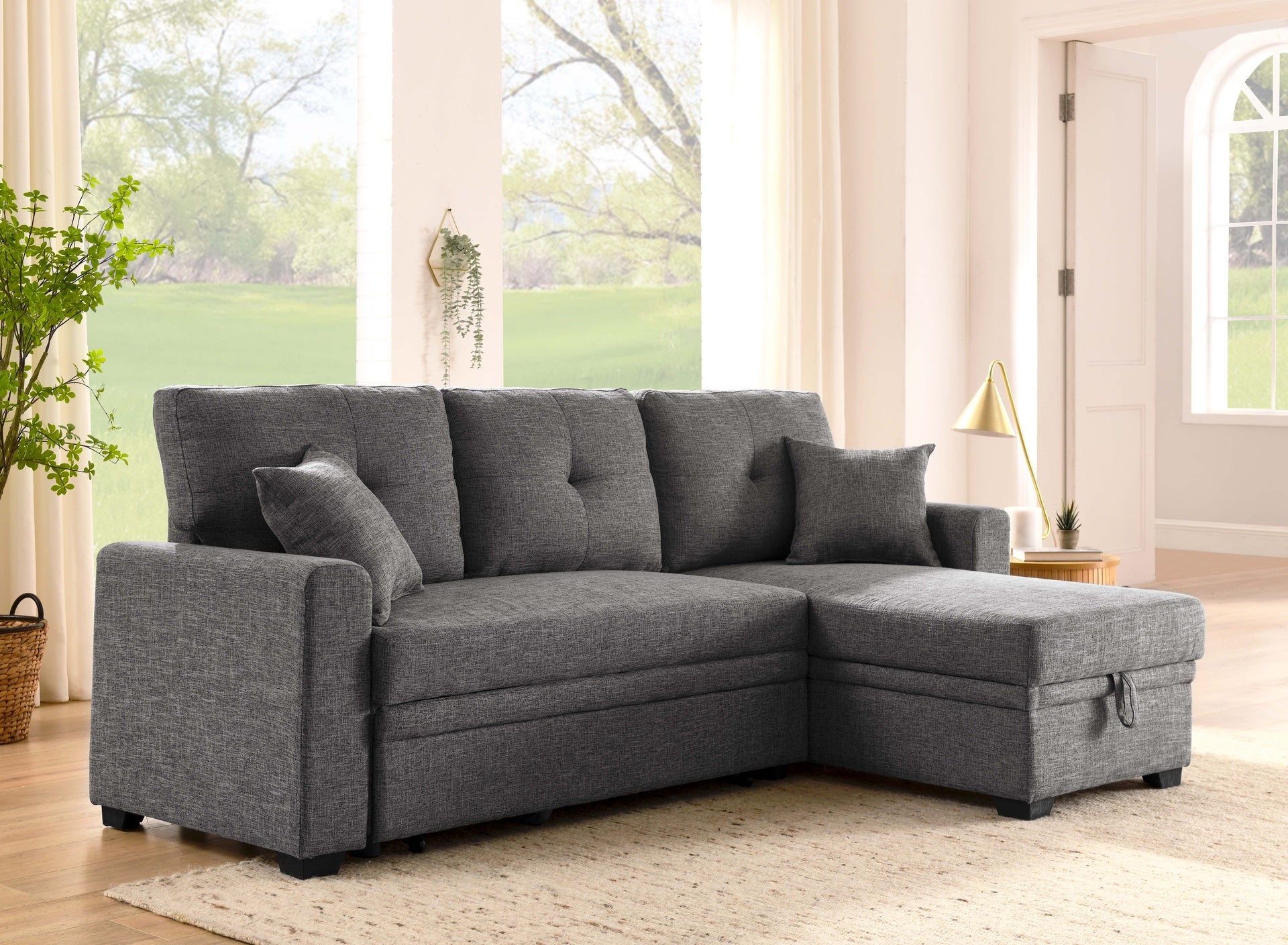 76.5" Wide Upholstered Pull-out Sofa Bed
