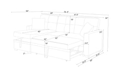 76.5" Wide Upholstered Pull-out Sofa Bed