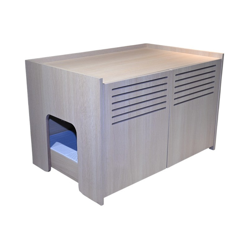 Modern Wooden Cat House with Scratching Pad , Cat Litter Box Enclosure, Spacious Hidden Cat Litter Box -33.46" x 21.06" x 21" , 45.87 lbs