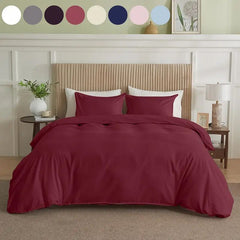 Serta Simply Clean Solid Duvet cover Burgundy King