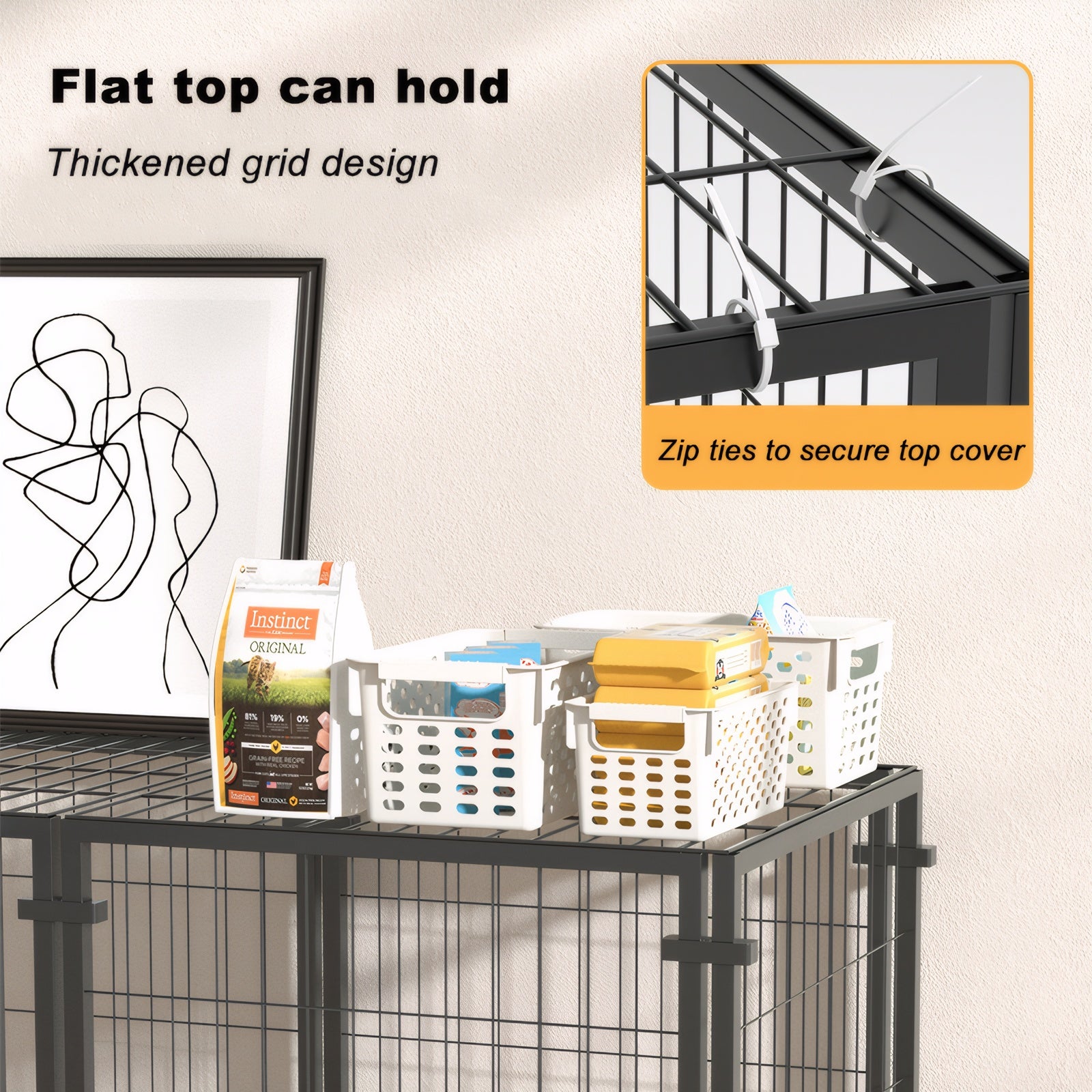 47.2" Dog Crate for Small Medium Large Dogs, Puppy Dog Playpen for Yard Indoor Outdoor Use, Pet Dog Cage Kennel (47.2"L x 23.6"W x 23.6"H)