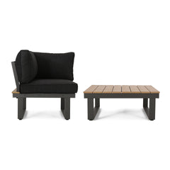 Sterling V-Shaped Outdoor Aluminum 5 Seater Sofa Set with Cushions