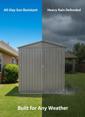 Motorcycle Outdoor Storage Shed With Window ,without tracks and fixtures ,Grey